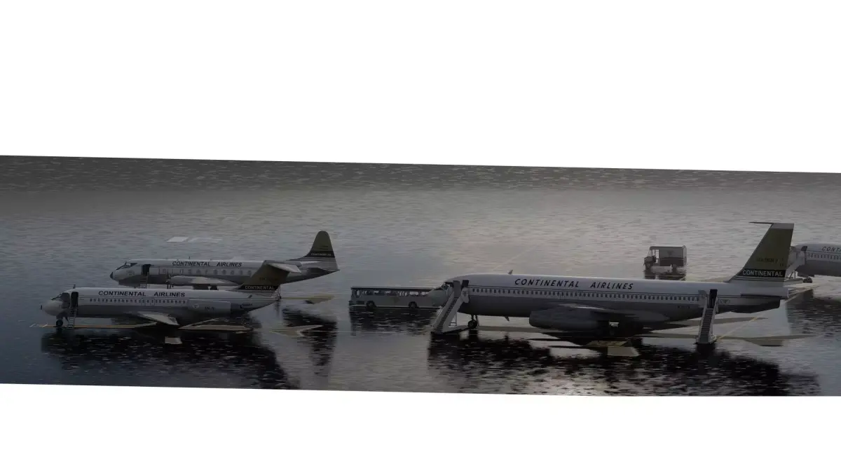 Boeing 707 720  727-100   DC-9 and VISCOUNT V800 3D model