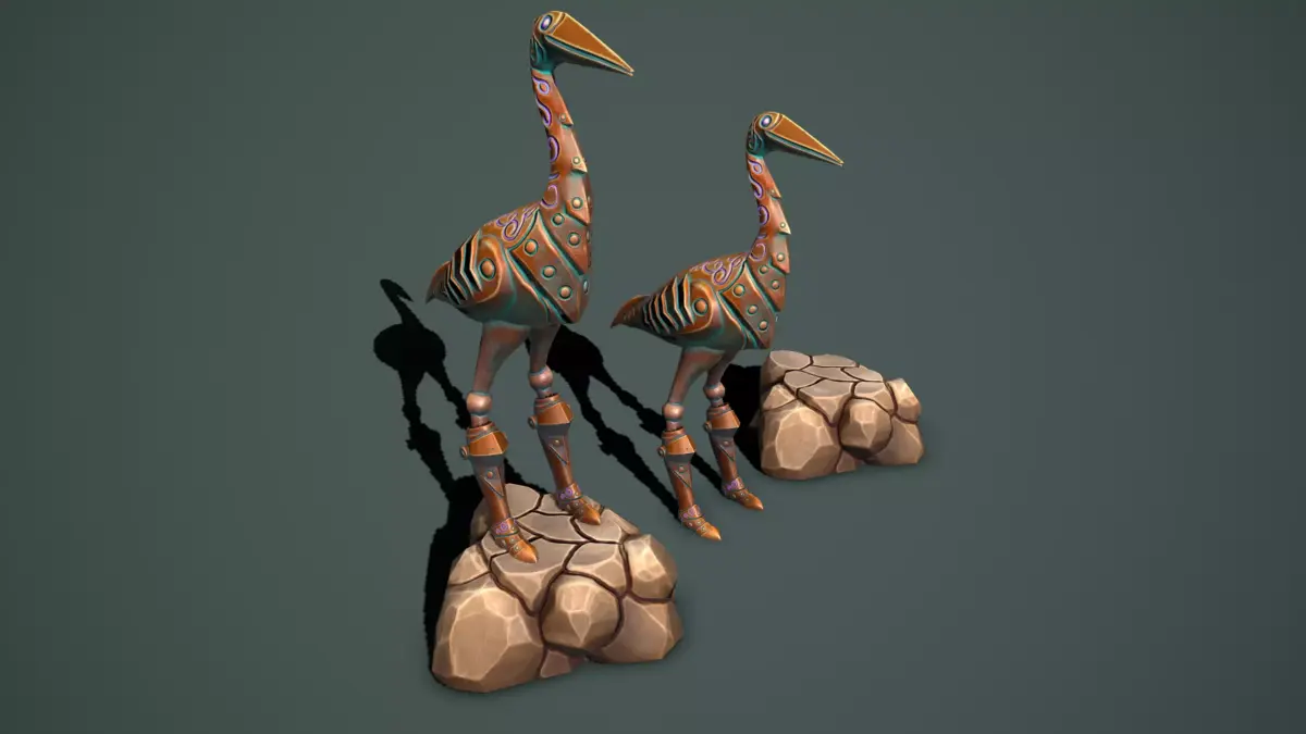 Statue heron Free 3D model
