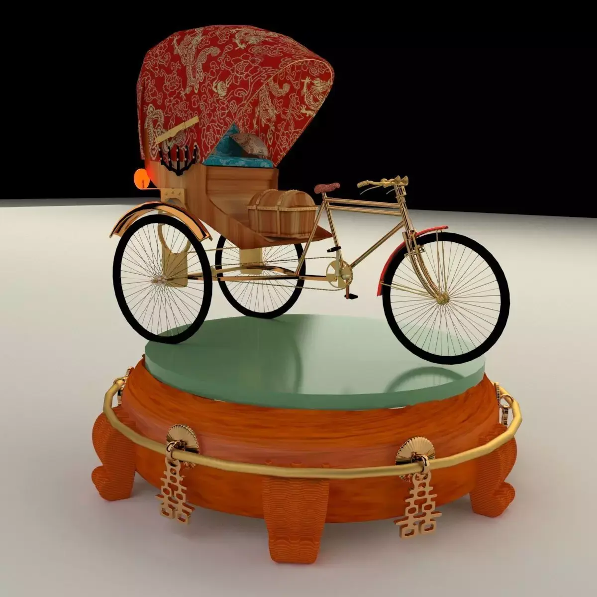 Chinese rickshaw 3D model buy