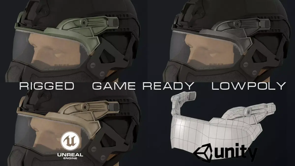 Light visor Low-poly 3D model