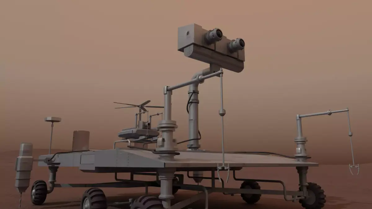 Mars Rover and vehicles Rigged Low-poly 3D model