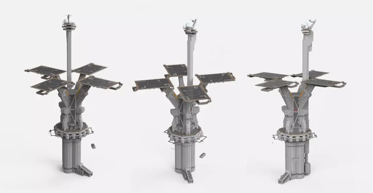 sci-fi landing platform 3 3D model