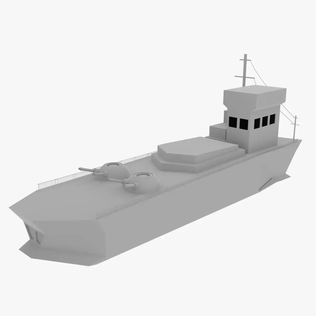 Warship Lowpoly 3D model