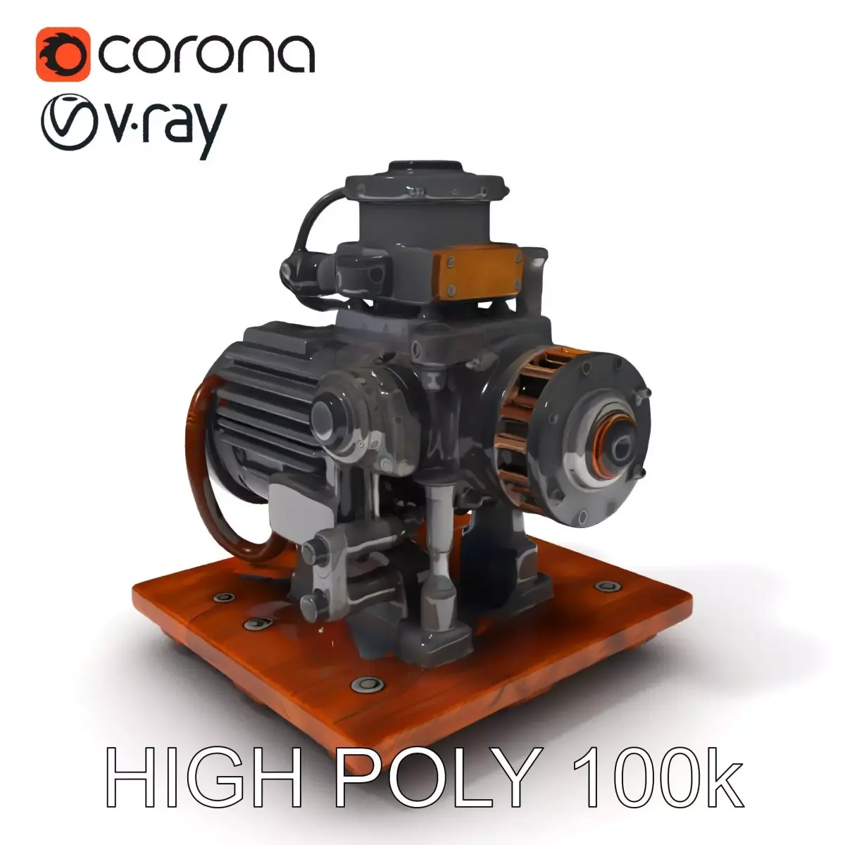Industrial Compressor D Model Pack Low-poly 3D model