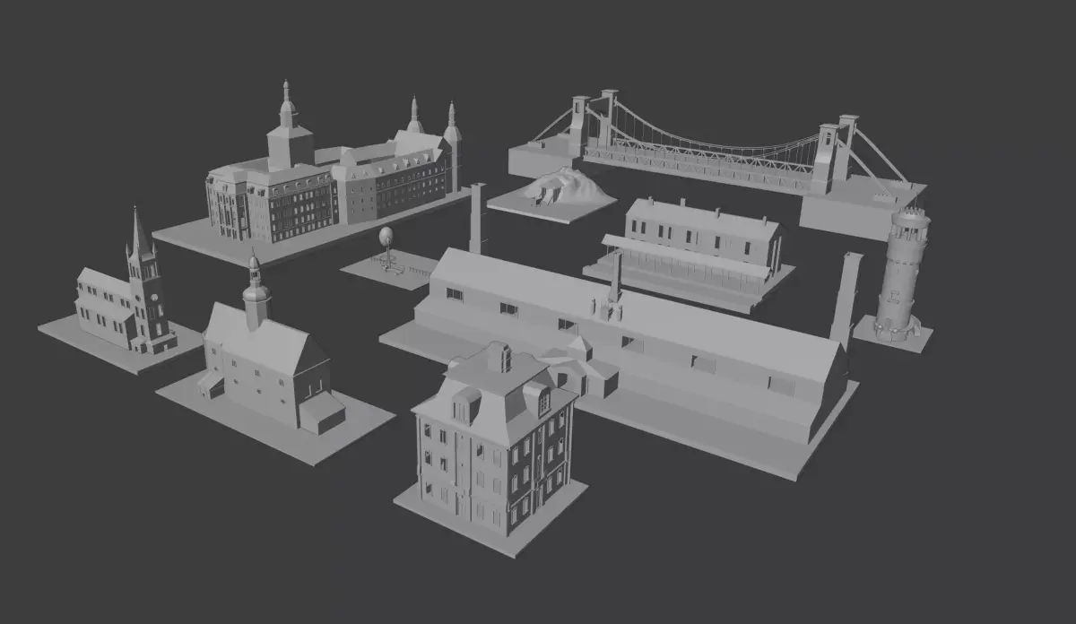 Low Poly Building Pack 3D model