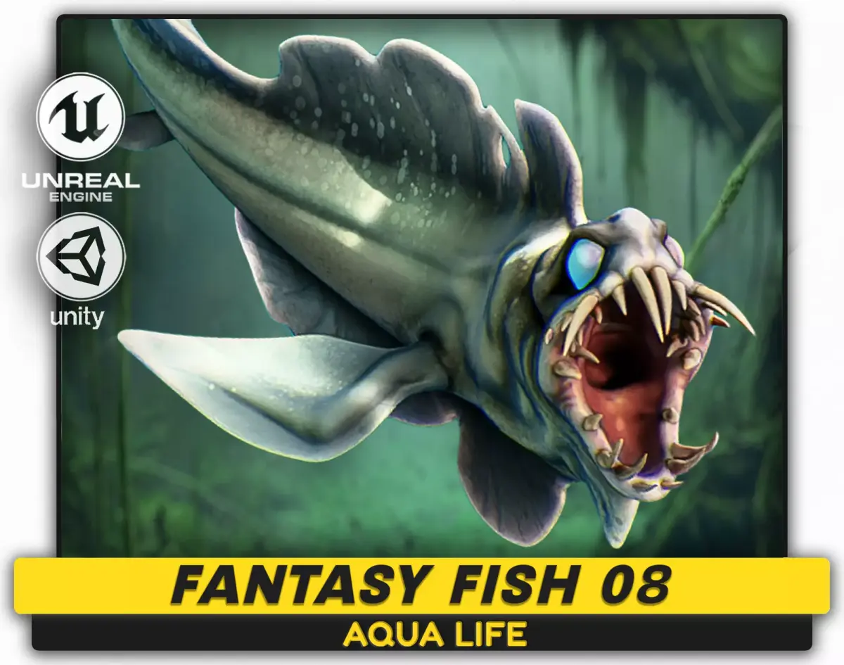 Fantasy Fish 08 - Aqua Life - Water Underwater Creature - 49 Low-poly 3D model