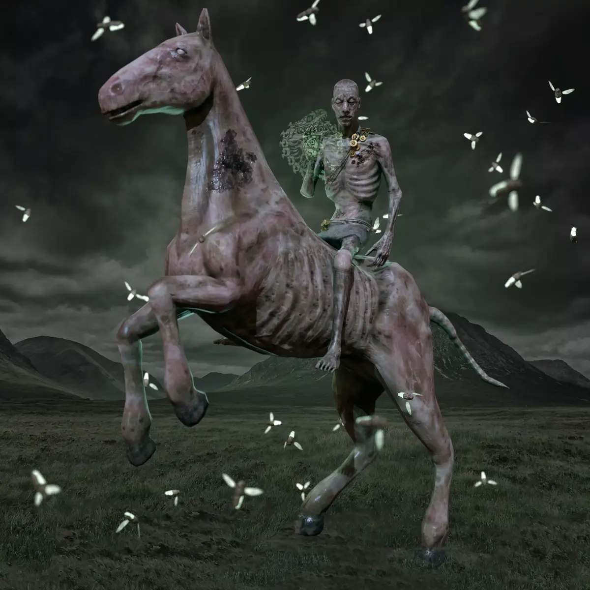 Zombie Horse and Rider Low-poly 3D model