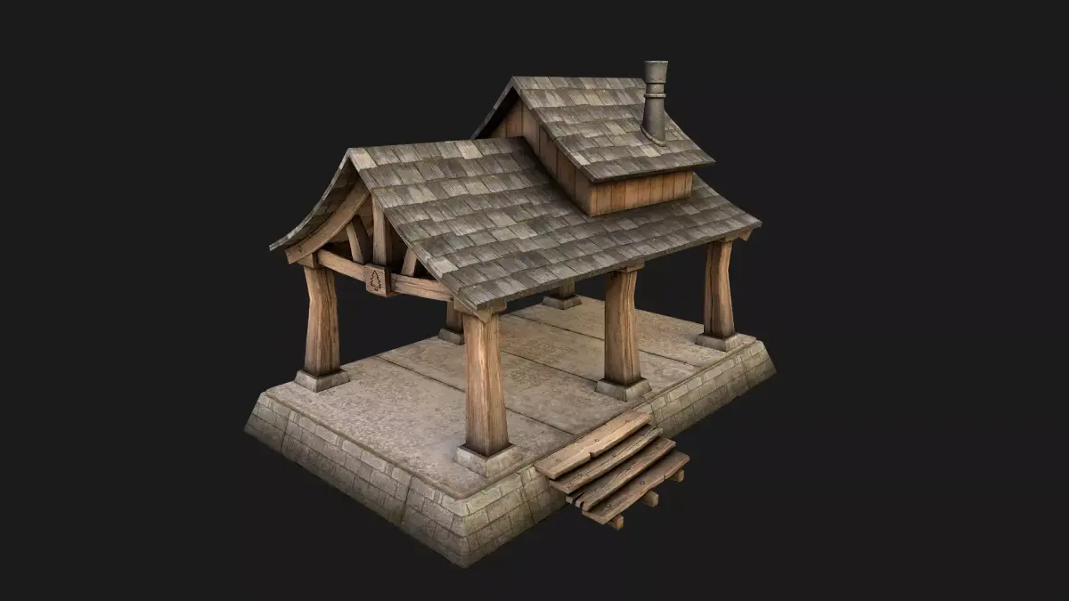 Medieval Storage Low-poly 3D model