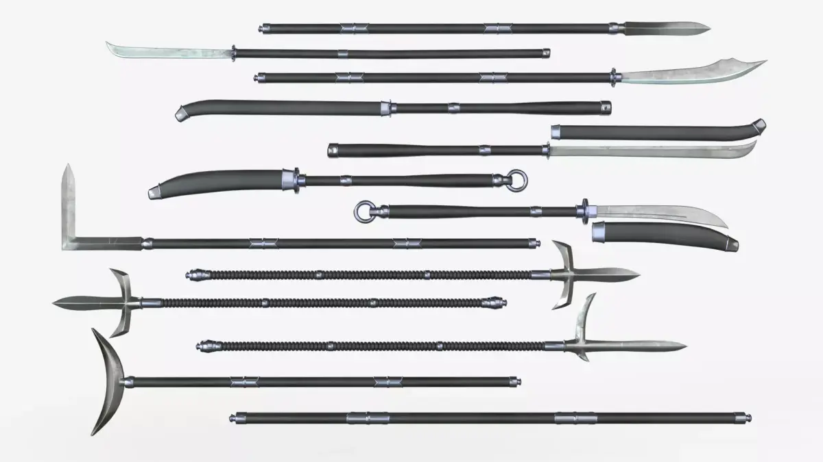 Japanese Spears Collections Black 3D model