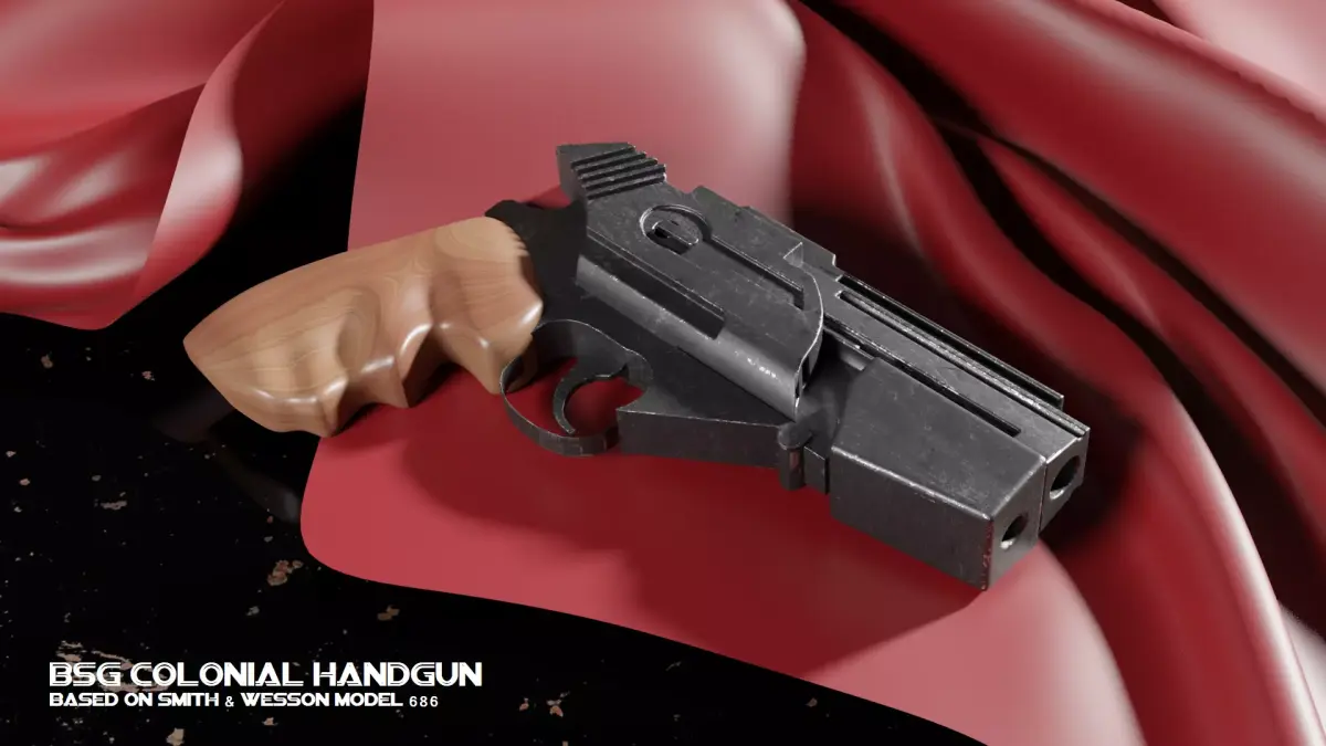 Battlestar Galactica Handgun Low-poly 3D model