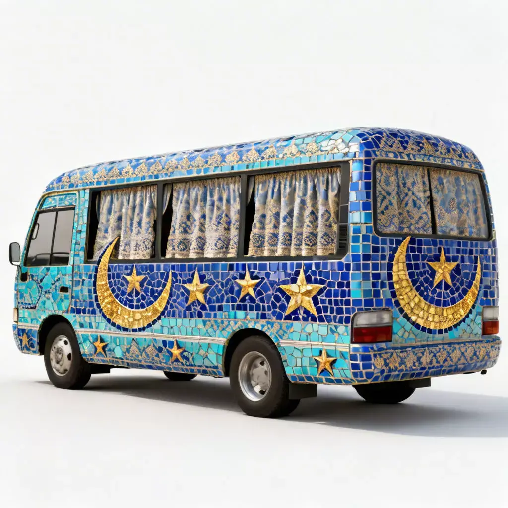 Celestial Mosaic Minibus 3D Model Low-poly 3D model
