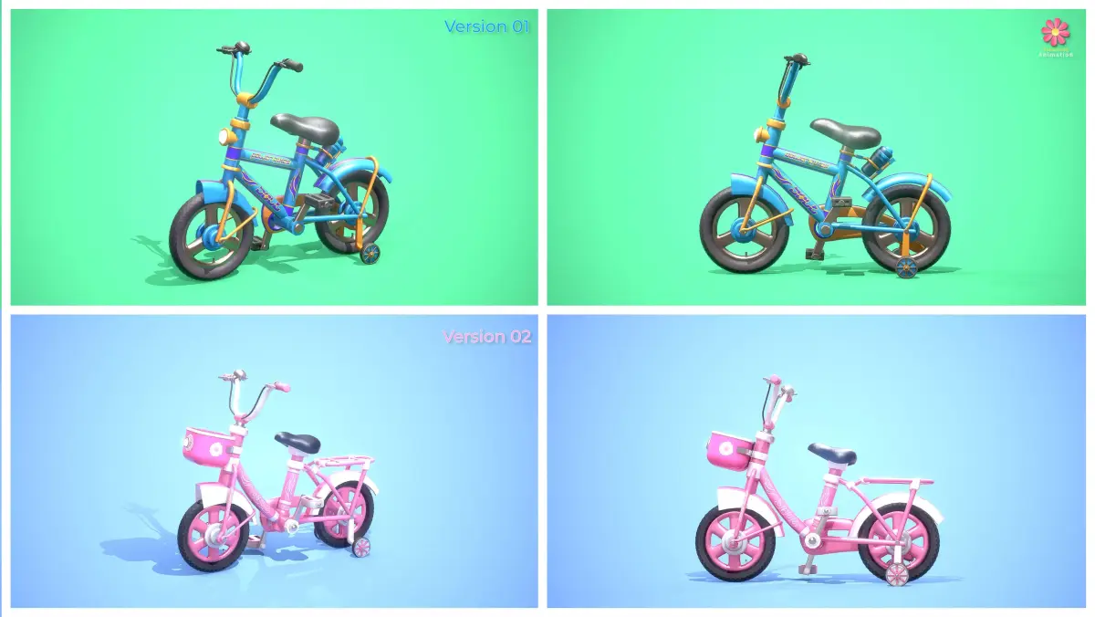 Low Poly Cartoony Bicycle Pack for Ar Vr and Games purchase