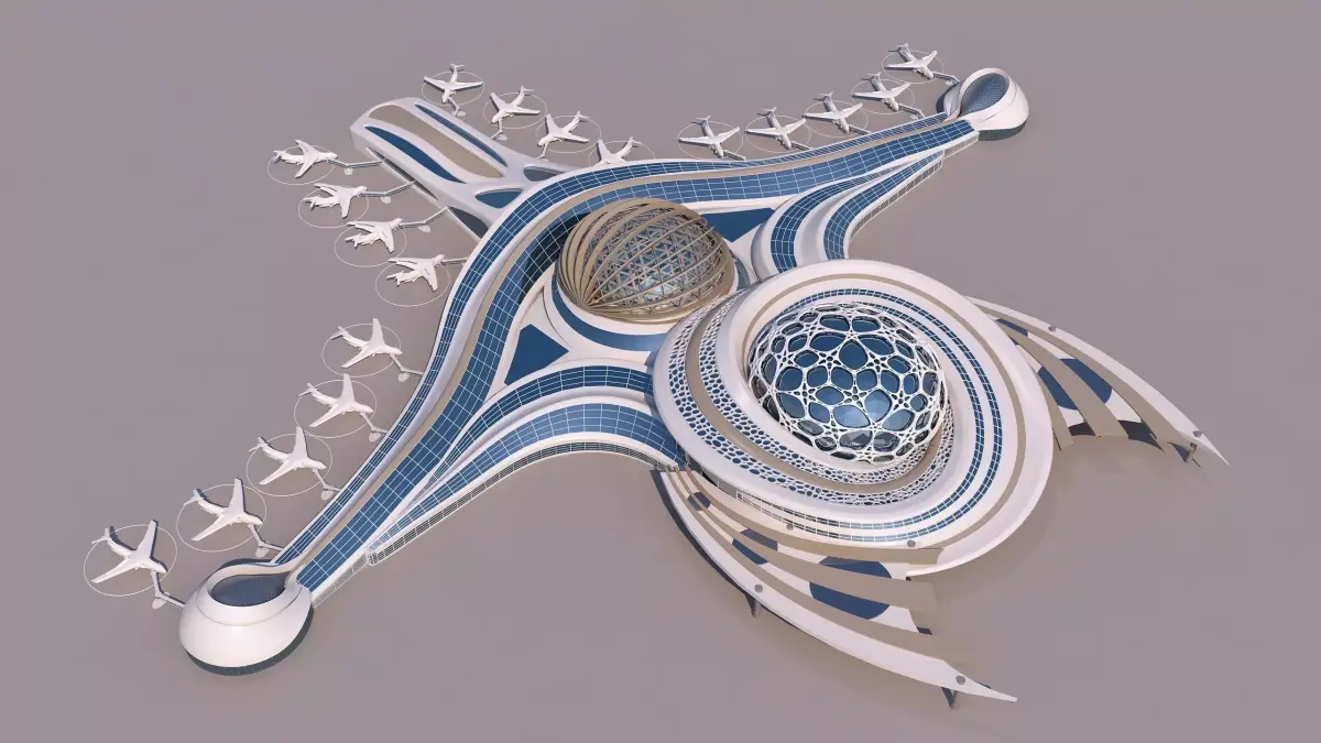 0303 - Airport Architecture Building - 2D Drawings - 3D Files 3D model