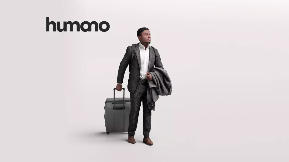 Humano Traveling Man with suitcase 2206-9 3D model