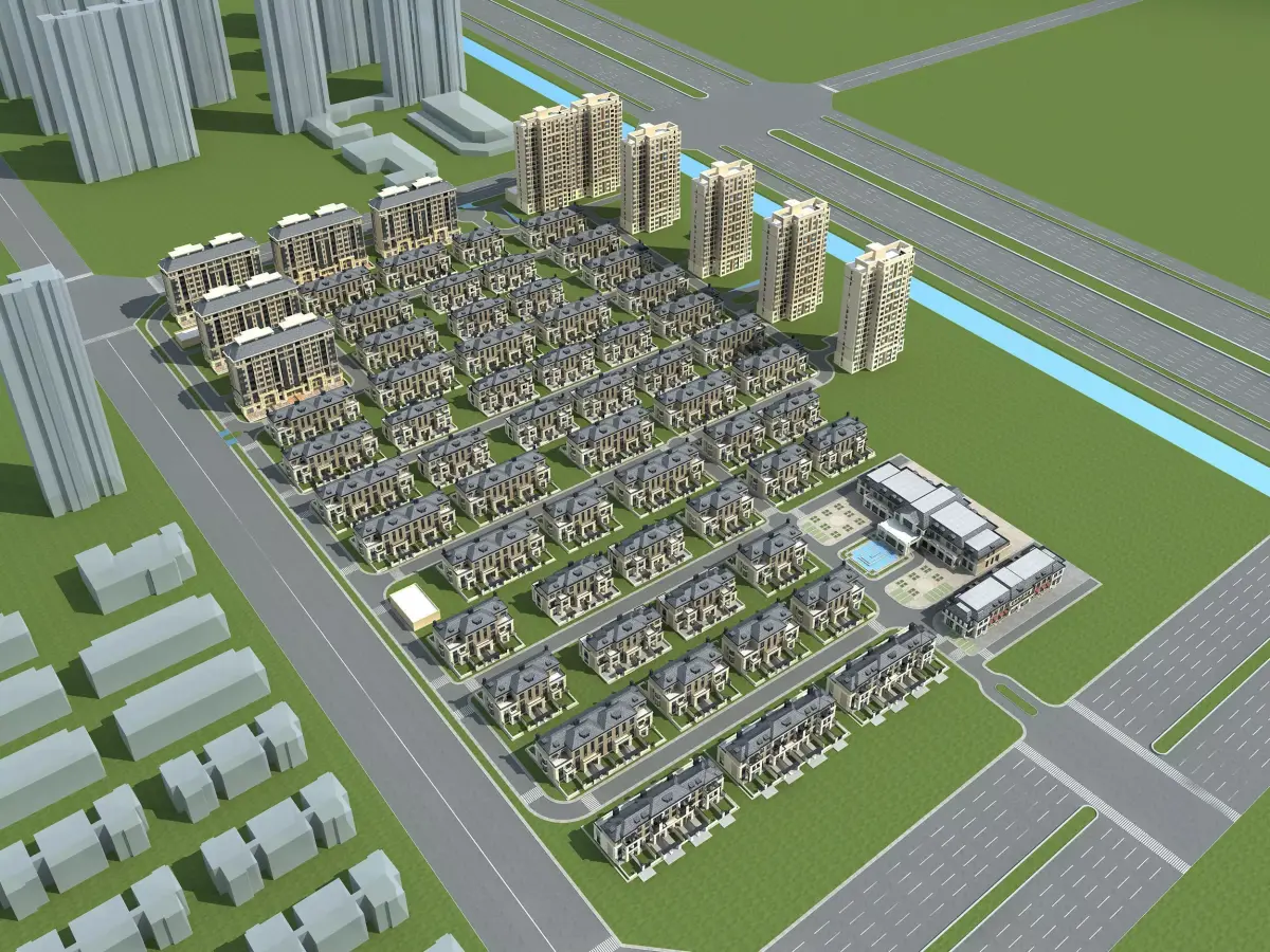 Architecture residential area 3D model
