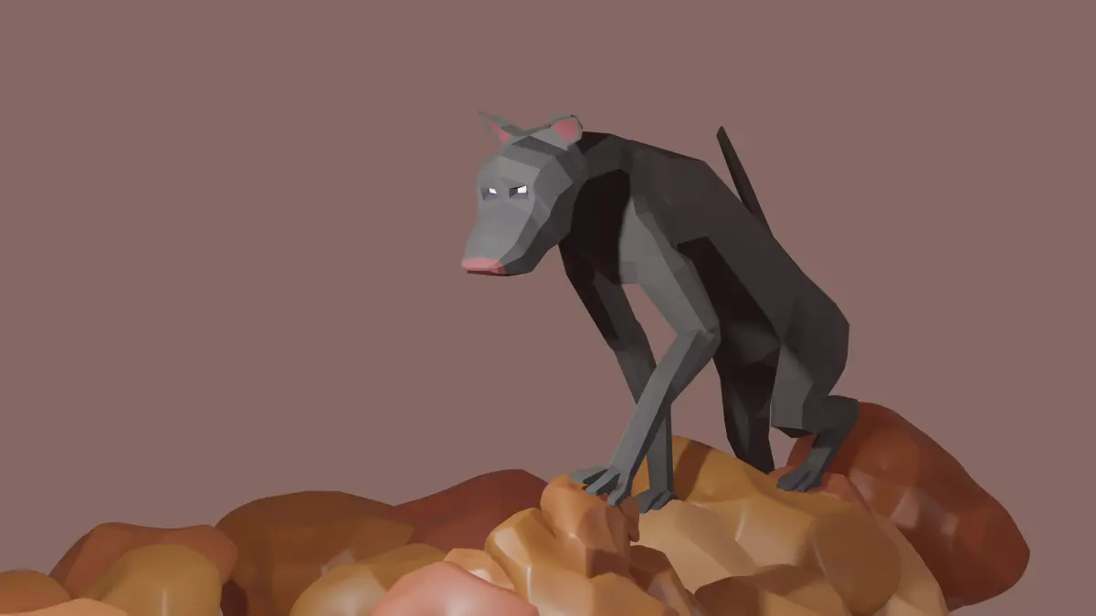 Stylized Rigged Wolf Character Free low-poly 3D model