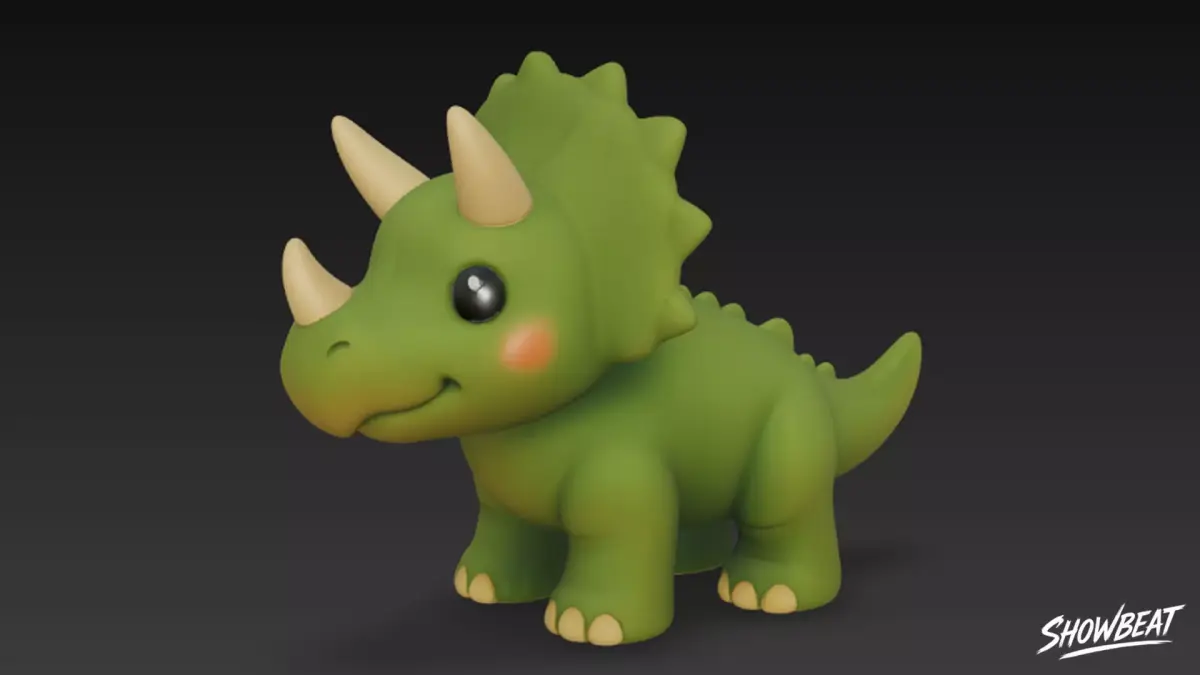 Cartoon Plush Triceratops Low-poly 3D model