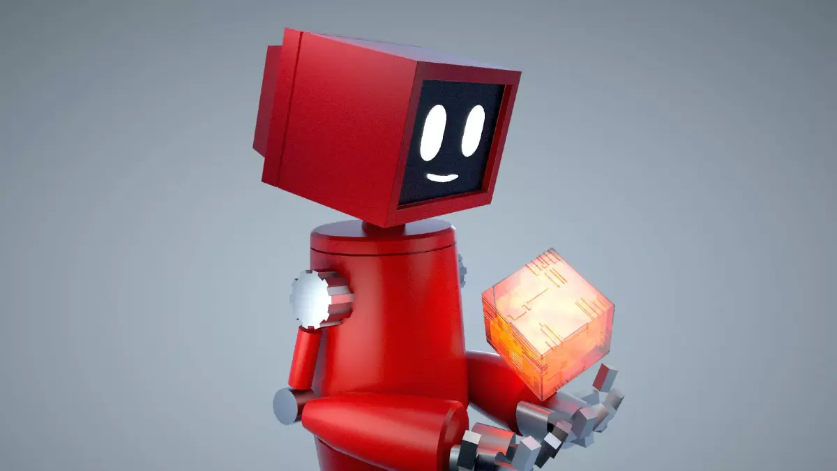 Cartoon Robot scifi machine android Core cube future power 3D model