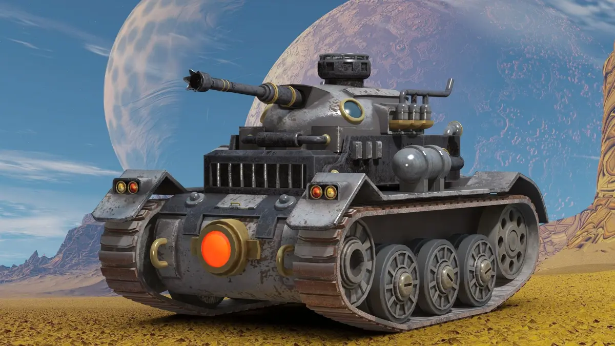 Cartoon Steampunk Tank 3D model