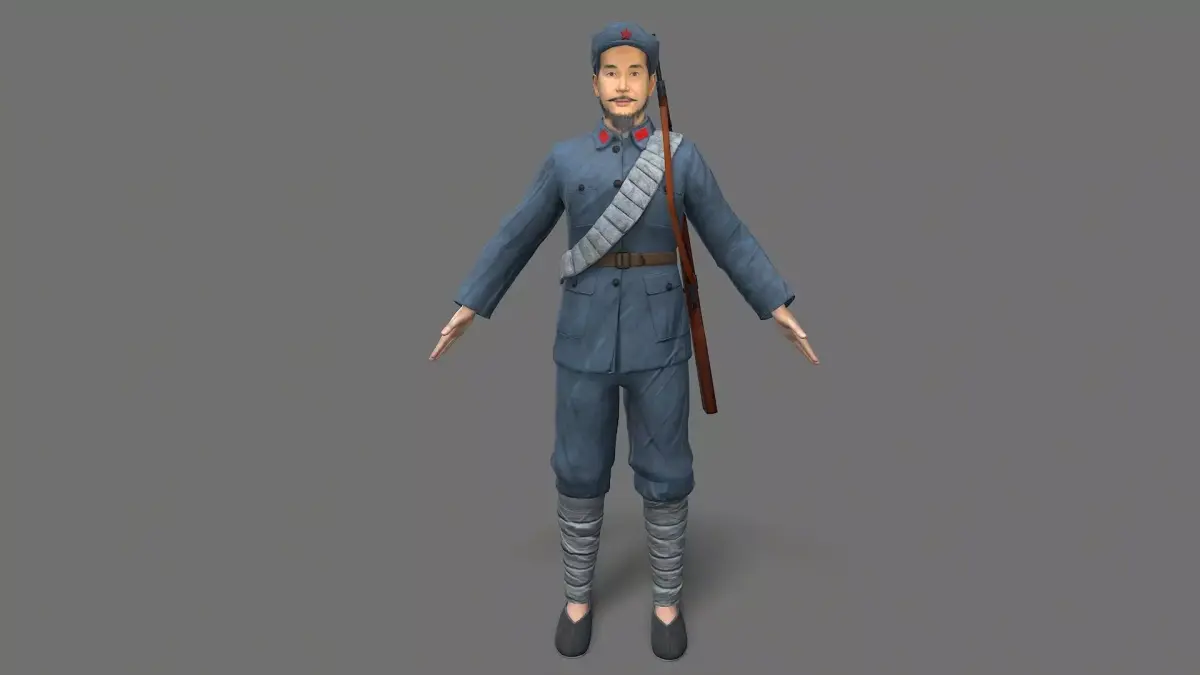 China soldier Low-poly 3D model purchase