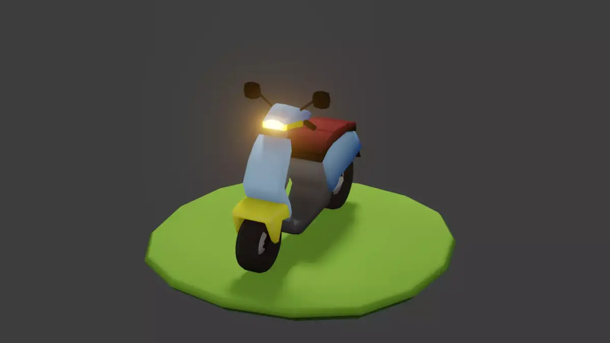 Motorbike scooter Low-poly 3D model