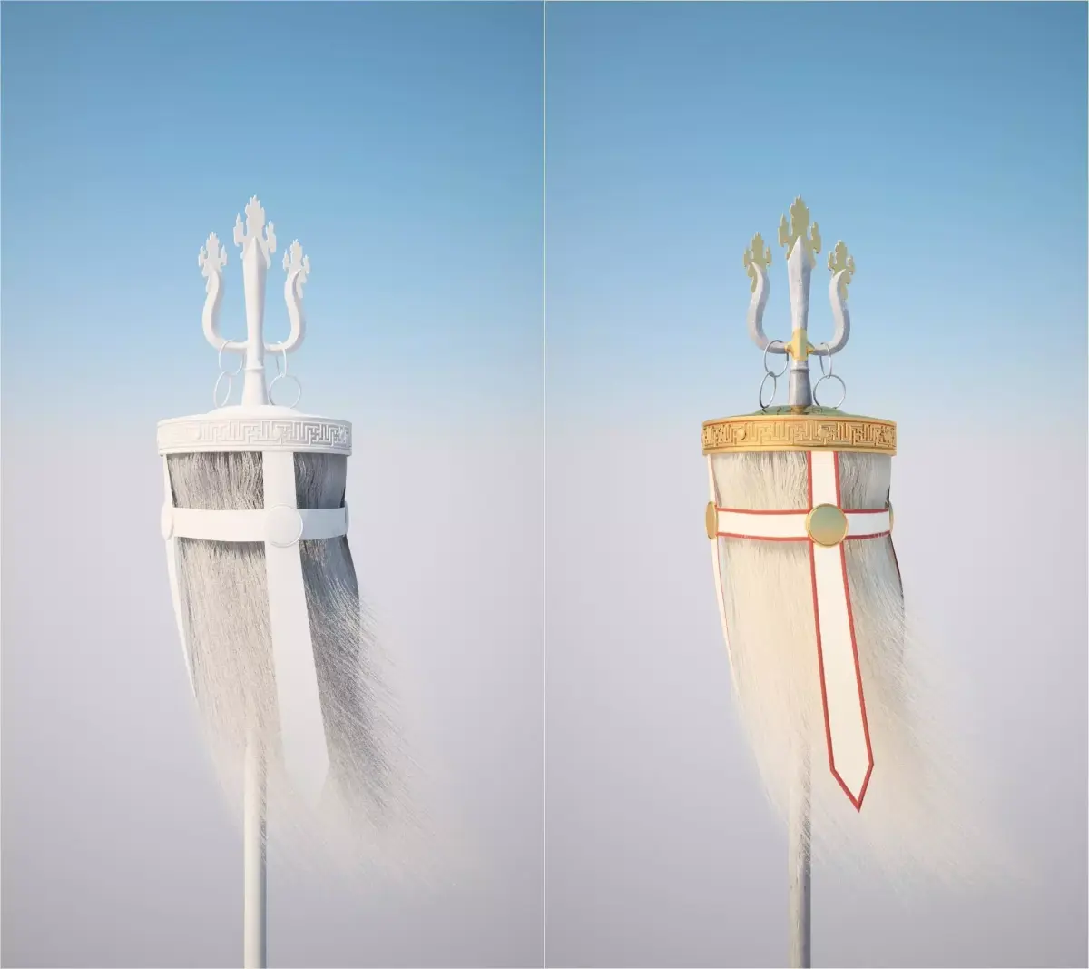Mongolian white flag 3D model