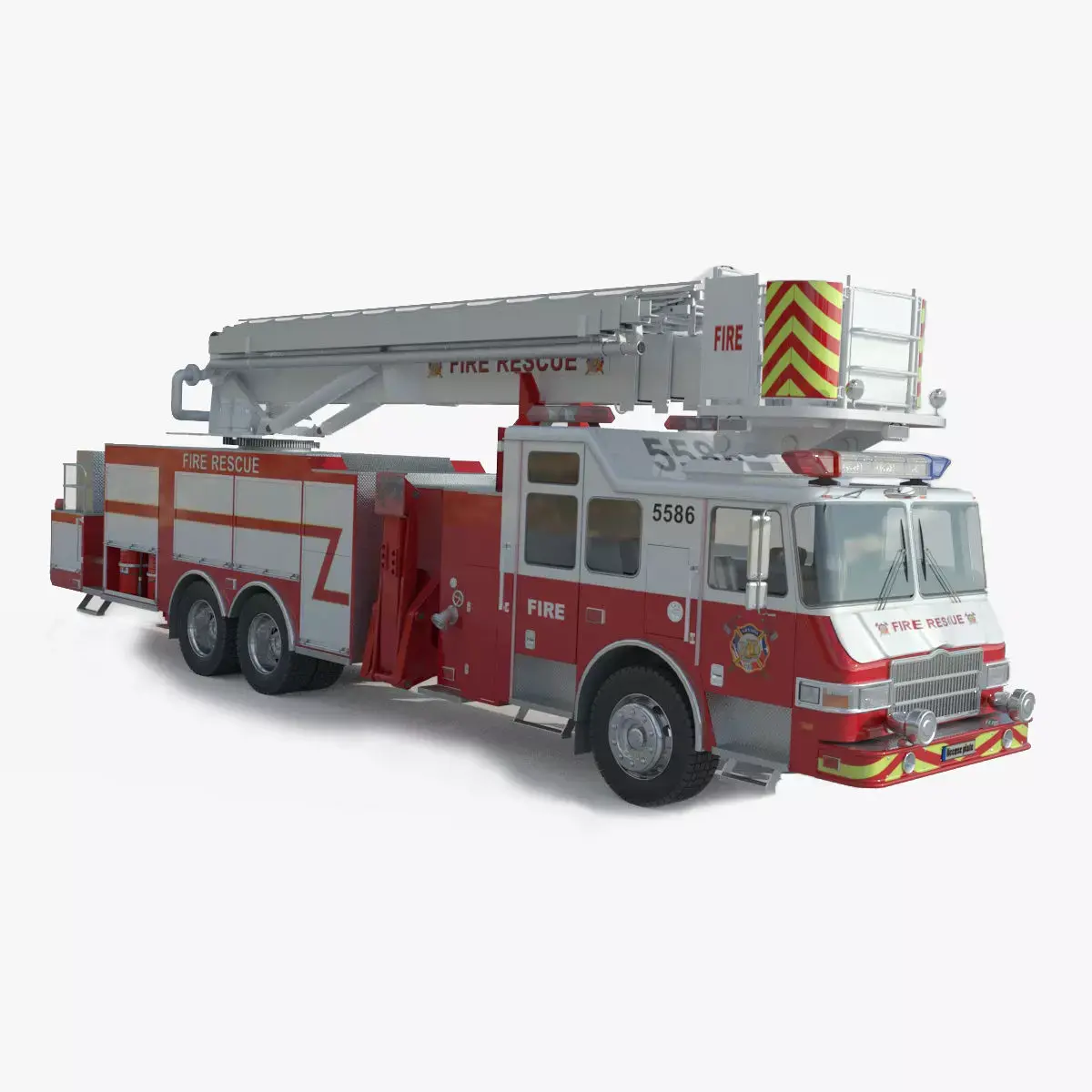 Firefighting Truck with Ladder 3D model