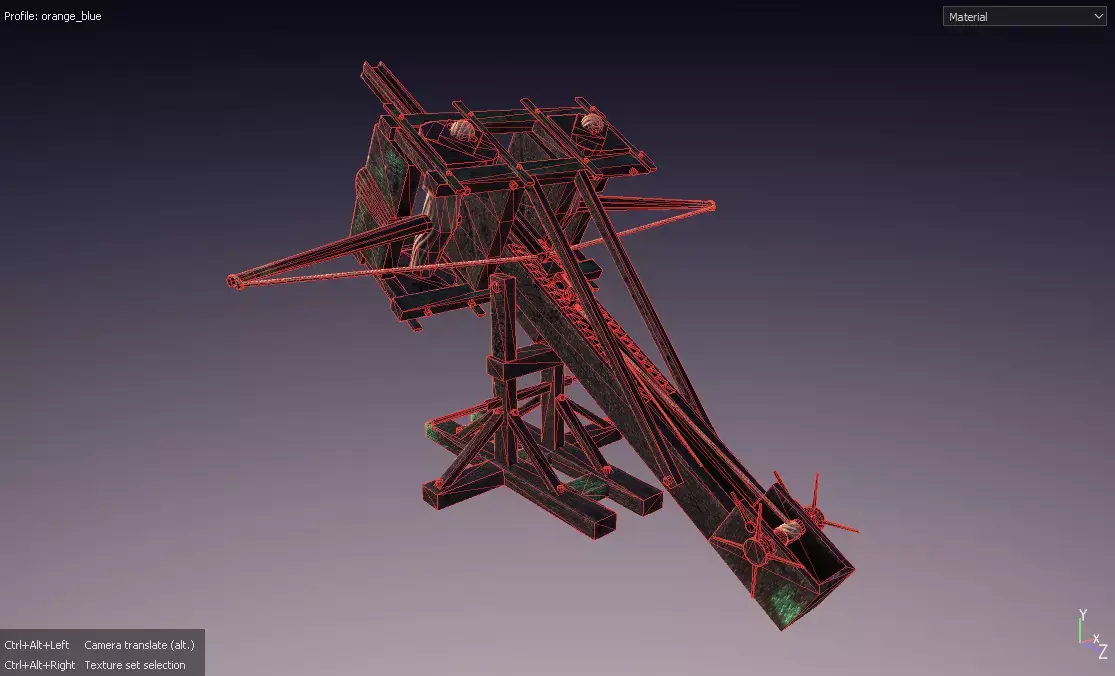 Ballista Lithobolos stone thrower Low-poly 3D model