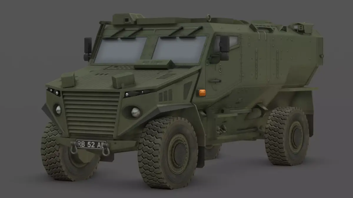  Foxhound MRAP 3D Model British Army Light Protected Vehicle  Low-poly 3D model