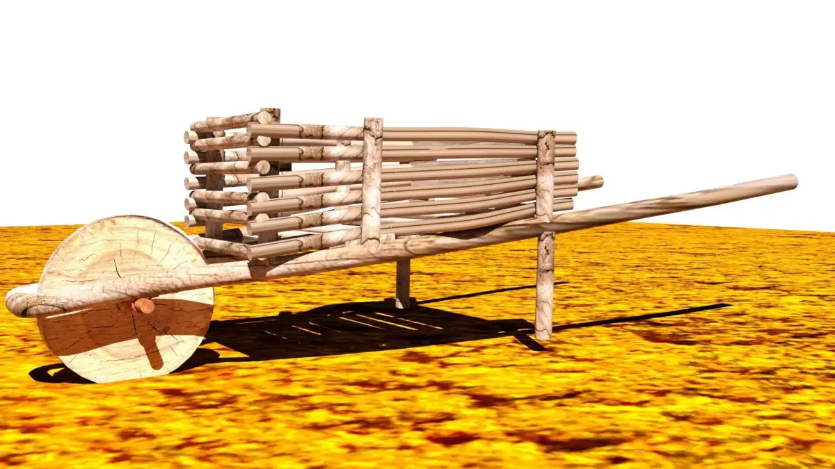 Ancient wheelbarrow 3D model