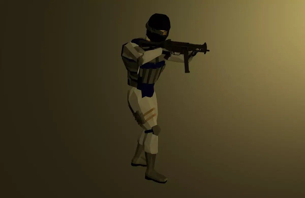 swat low poly rigged and anim Low-poly 3D model