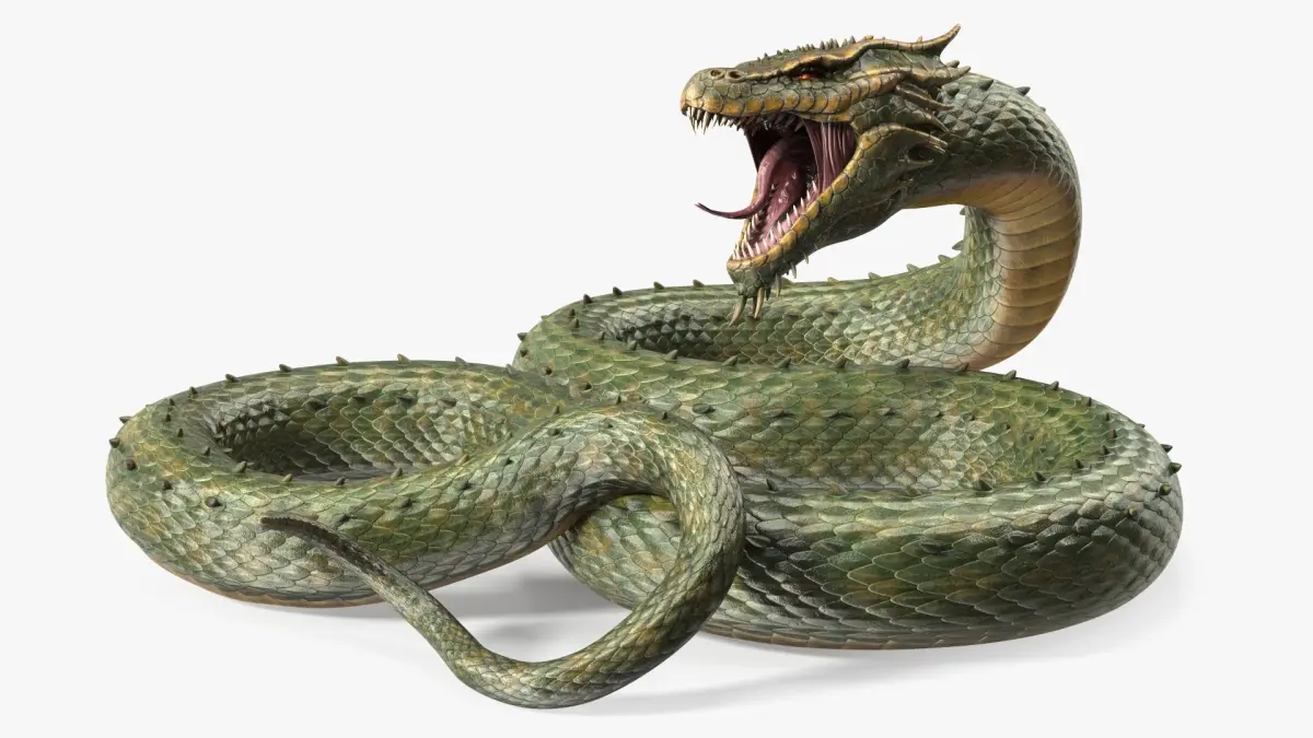 Aggressive Serpentine Dragon 3D model