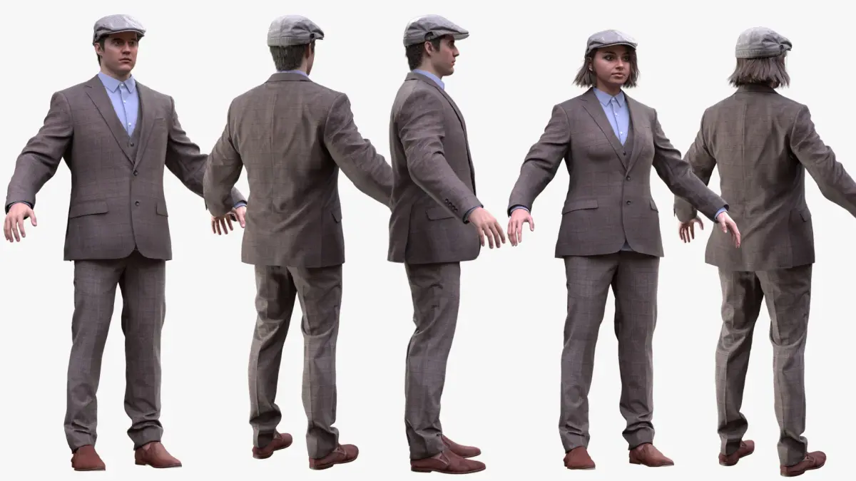 Man and Woman in Business Outfit 1 3D model