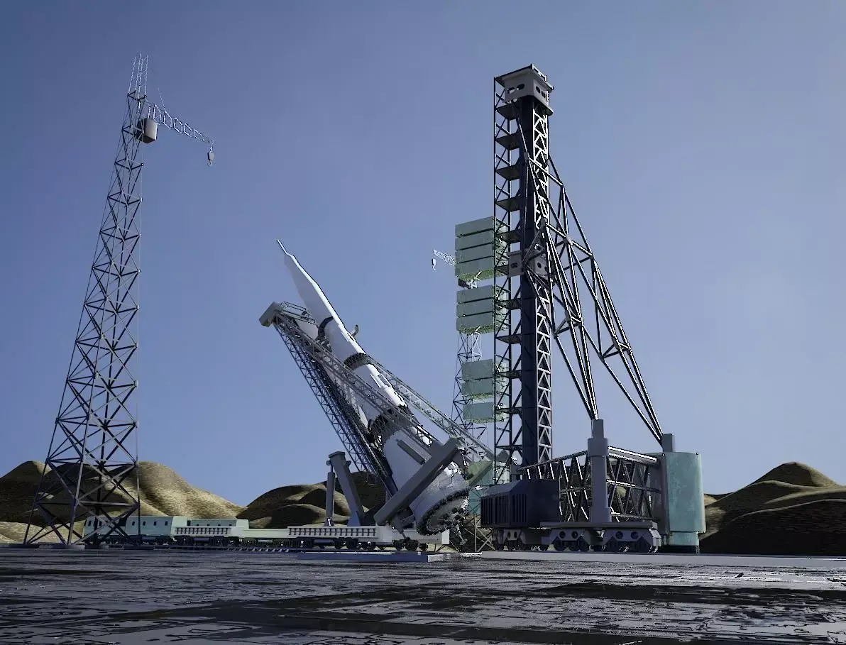 N-1 Rocket Launch Pad 3D model