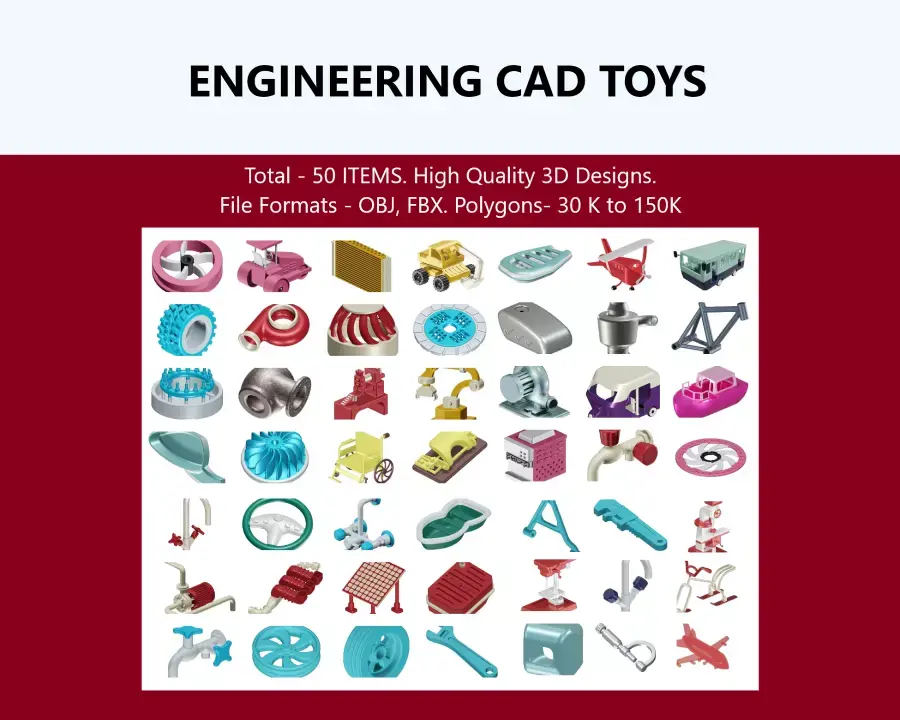 ENGINEERING CAD TOYS 3D Model Pack