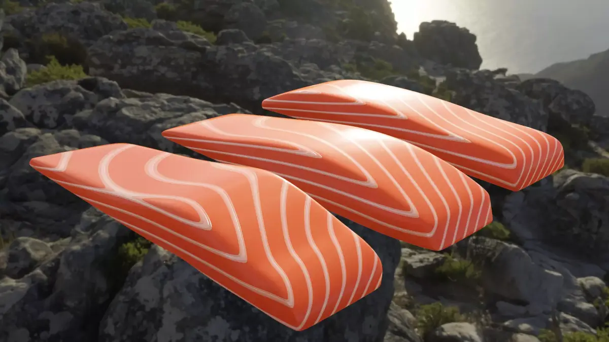Small Slices of Salmon Meat Free 3D model