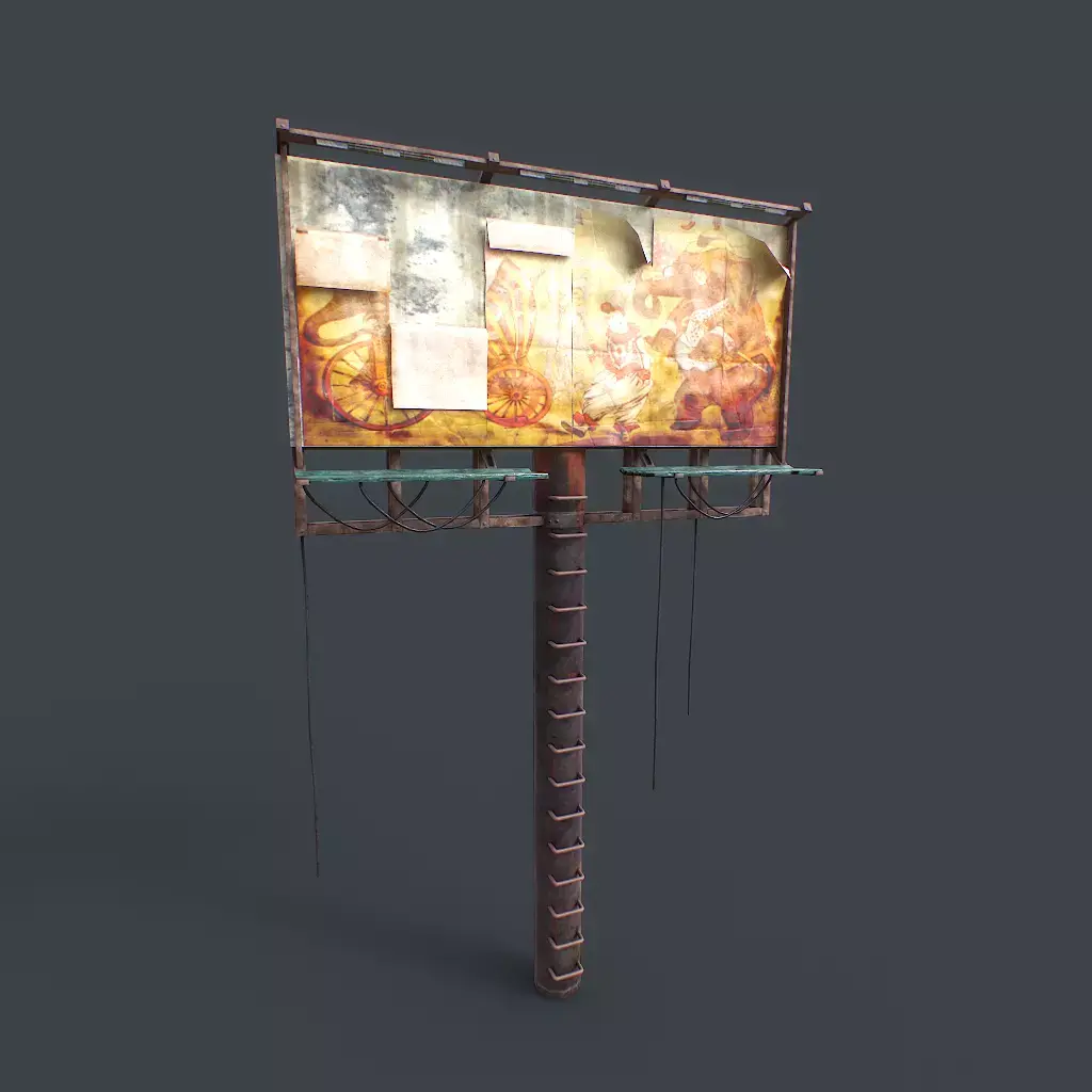 Old Billboard Low-poly 3D model purchase