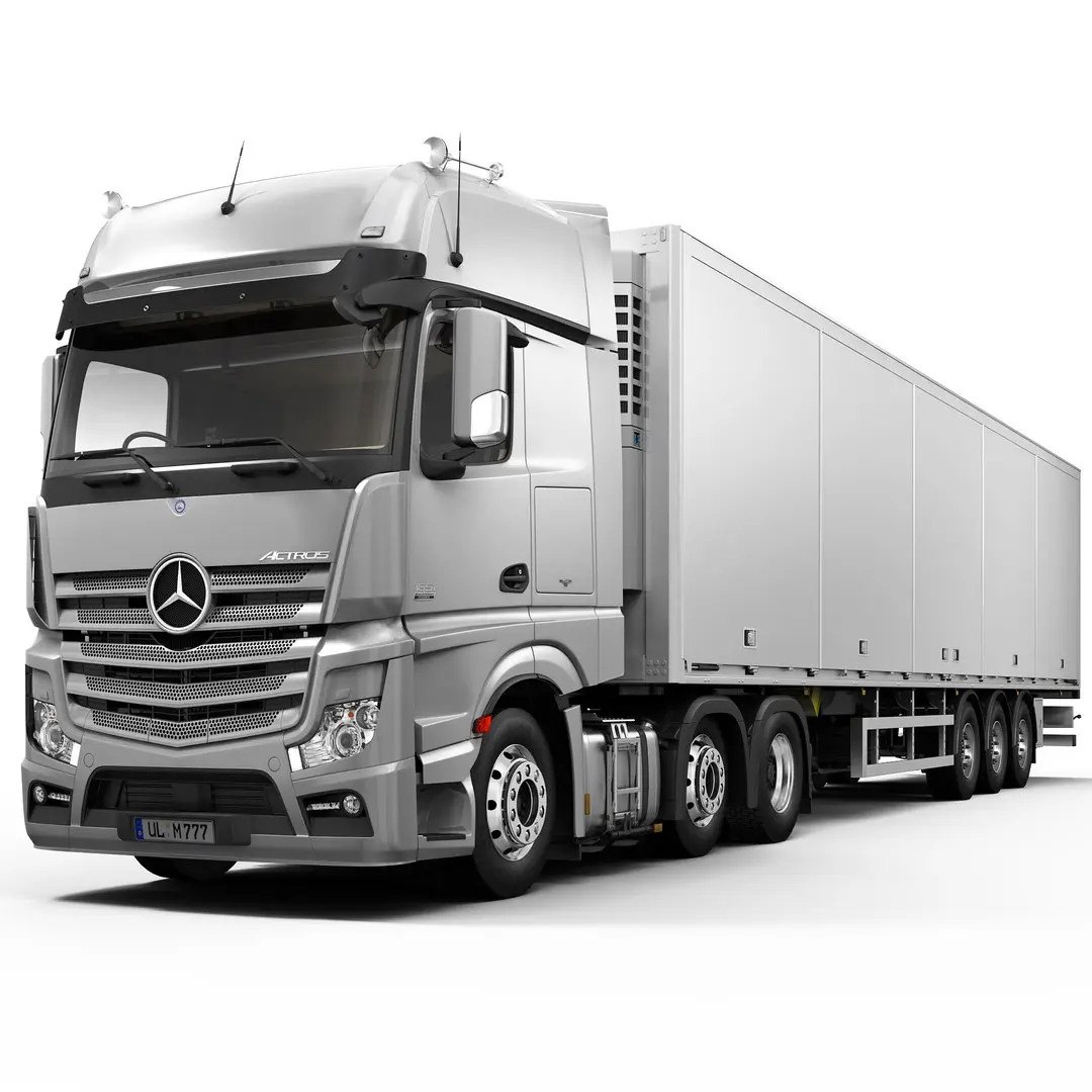 Mercedes Actros 6X2 with trailer 3D model