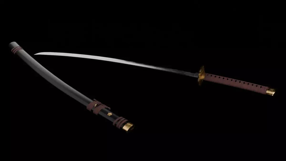 Katana Low-poly 3D model 14