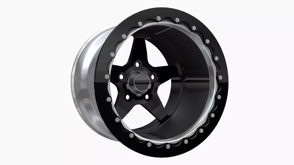 3030 Autosport Launch drag wheel Low-poly 3D model