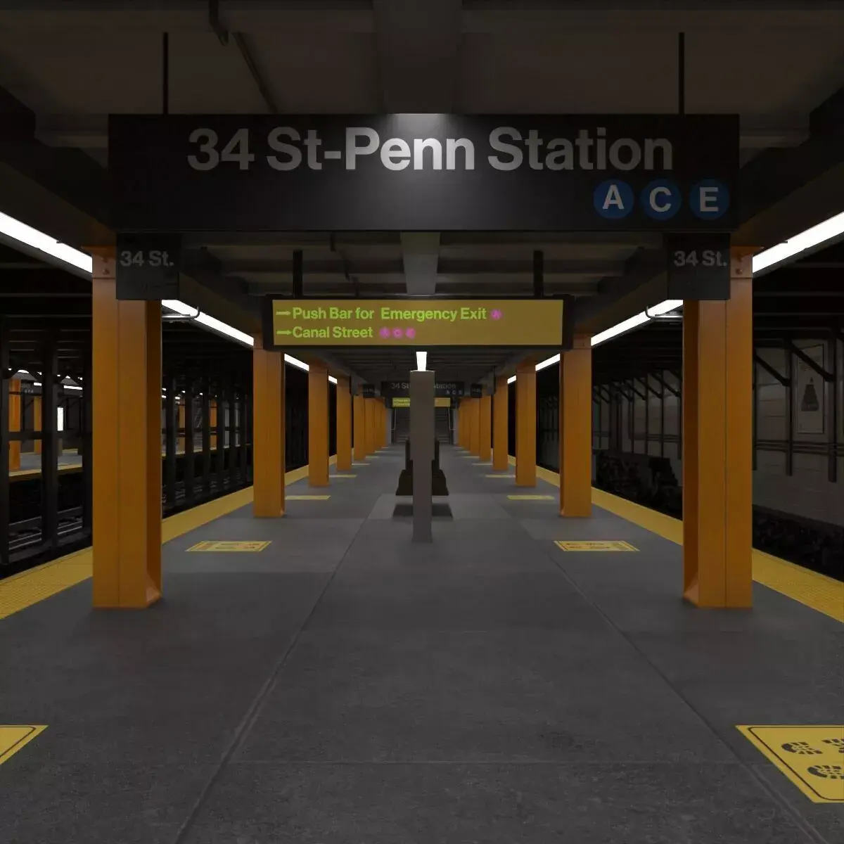 Underground Subway Station Platform 3D model