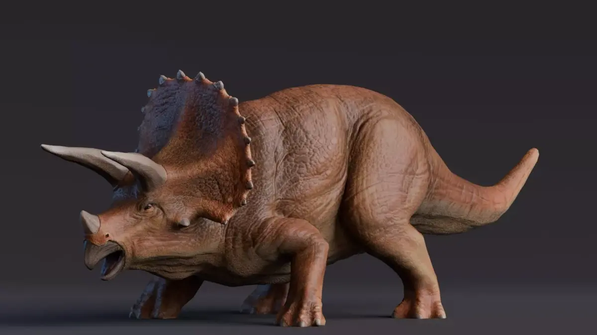 Low poly Realistic Dinosaur - Triceratops Low-poly 3D model