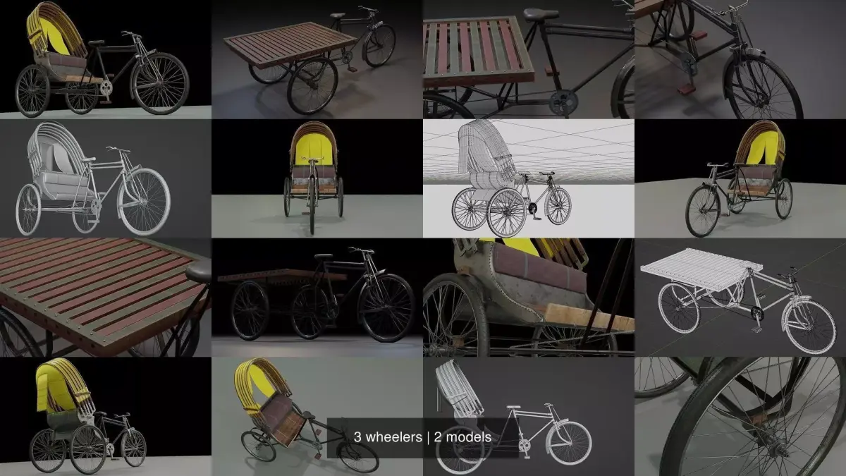 3 wheelers 3D Model Pack