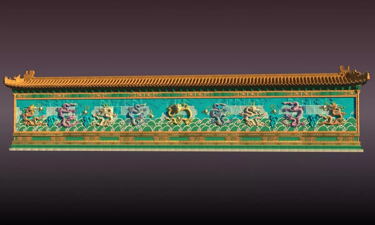Nine Dragon Wall 3D model