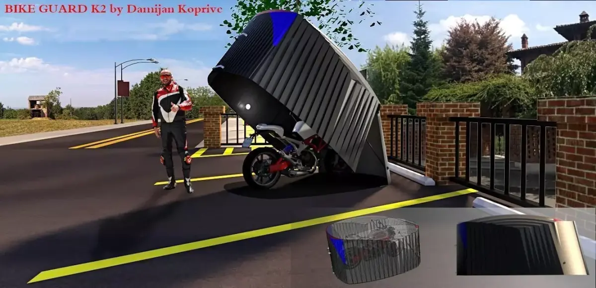 motorbike garage bike guard 3d model Low-poly 3D model