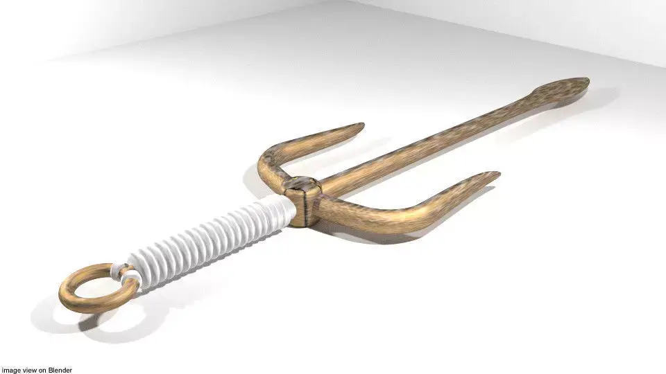 Short-handled Trident - Type 3 3D model