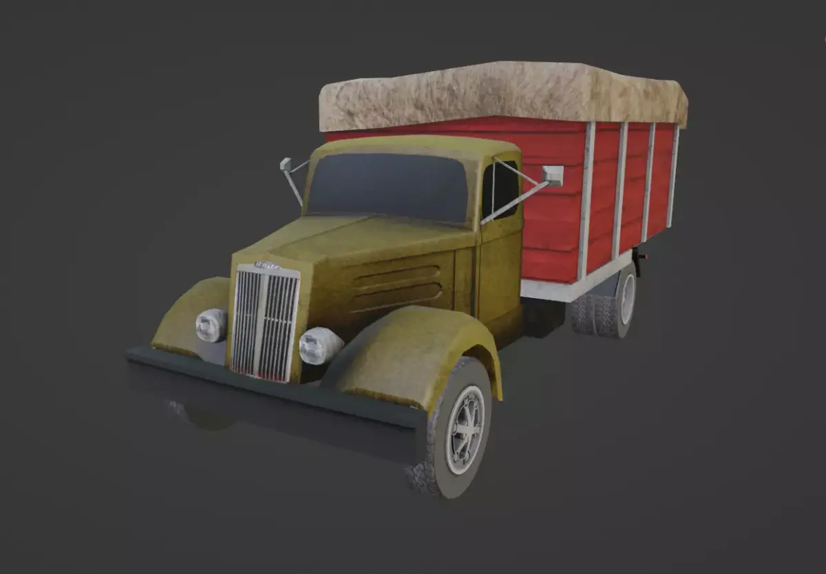 White 1940 Closed Truck  Low-poly 3D model