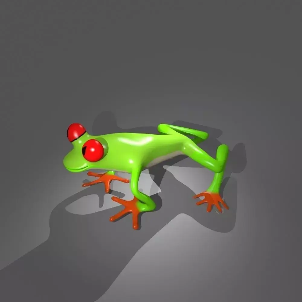 3d frog with eyes Low-poly 3D model