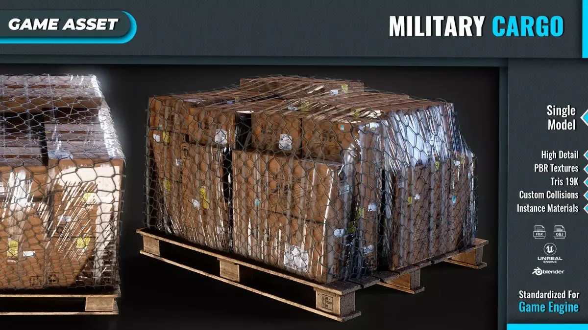 Military Box Cargo Vol 1 Low-poly 3D model