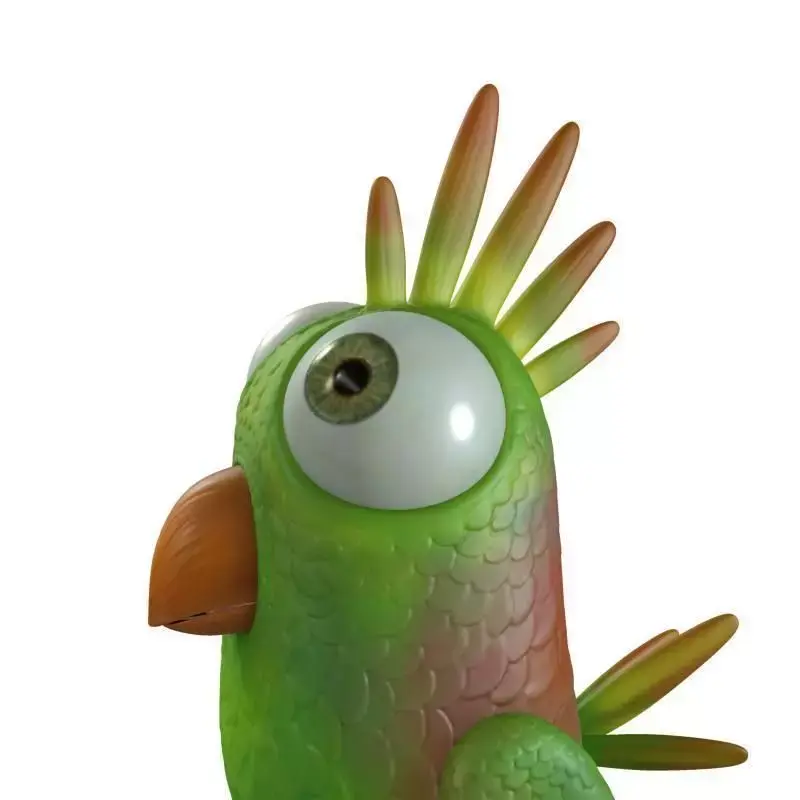 Cartoon Bird Character Low-poly 3D model